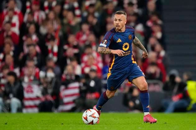 Athletic Club v AS Roma - UEFA Europa League 2024 25 Round of 16 Second Leg Angelino left-back of Roma and Spain during the UEFA Europa League 2024 25 Round of 16 Second Leg match between Athletic Club and AS Roma at Estadio de San Mames on March 13, 2025 in Bilbao, Spain. Bilbao Basque Country Spain  Copyright: xJosexBretonx originalFilename:bretonhernandez-athletic250313_npWEl.jpg