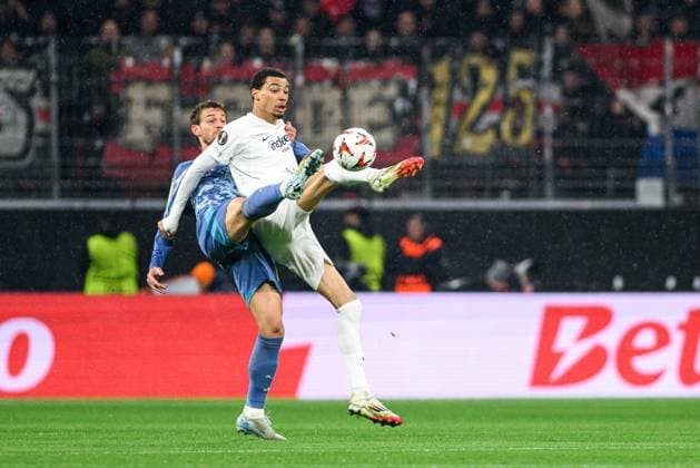FRANKFURT, GERMANY - 13 MARCH, 2025: Hugo Ekitike - The UEFA Europa League football match between Eintracht Frankfurt vs Ajax Amsterdam at Deutsche Bank Park.  Copyright: xVitaliixKliuievx