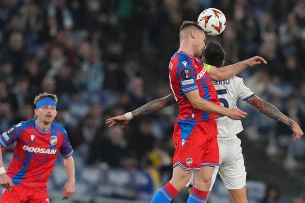 Plzen& x2019;s Lukas Kalvach during the UEFA Europa League between Lazio and Viktoria Plzen at the Olympic Stadium in Rome, Italy - Thursday 13 March 2025 - Soccer  Copyright: xAlfredoxFalcone LaPressex