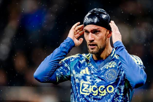 AFC Ajax Amsterdam defender Daniele Rugani during the match Eintracht - Ajax at the for the UEFA Europa League - Round of 16 - 2st leg season 2024-2025 in FRANKFURT, Germany on 13 march 2025, (photo by Marcel van Dorst EYE4images DeFodi Images)