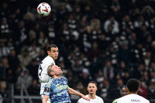 FRANKFURT, GERMANY - 13 MARCH, 2025: Ellyes Skhiri - The UEFA Europa League football match between Eintracht Frankfurt vs Ajax Amsterdam at Deutsche Bank Park.  Copyright: xVitaliixKliuievx