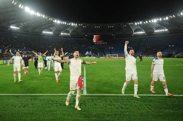 Foto IPP Cavaliere Emiliano. Roma. 13 03 2025. Calcio UEFA Europa League 2024-2025. SS Lazio vs FC Viktoria Plzen. Nella foto: esultano i giocatori della Lazio. Italy Photo Press - World Copyright italy ITALY  Copyright: xR4924_italyphotopressx