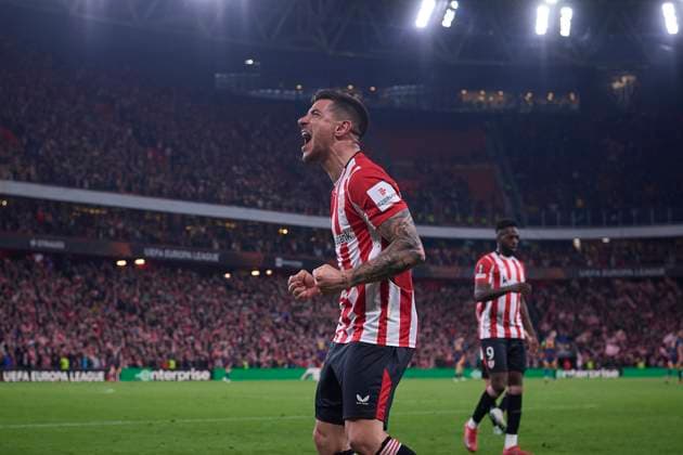 ATHLETIC DE BILBAO v AS ROMA. UEFA EUROPA LEAGUE 2024 2025. ROUND OF 16. Athletic de Bilbao s Yuri Berchiche celebrates a goal during UEFA Europa League 2024 2025 Round of 16 2nd leg match. March 13,2025. (ALTERPHOTOS Jorge Ropero) BilbaoSpain  Copyright: xJorgexRoperox