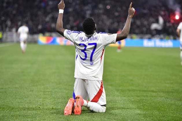 FOOTBALL : Olympique Lyonnais vs FCSB Bucarest - Europa League - 13 03 2025 Lyon s ERNEST Nuamah during the Round of 16 first leg Europa League game between Olympique Lyonnais and FCSB Bucarist at the Groupama stadium in Decines-Charpieu Lyon, France on March 13, 20245  Copyright: xMOURADxALLILIx