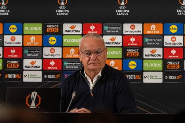 Bilbao, Spain, March 13th 2025 AS Roma head coach, Claudio Ranieri during the press conference, PK, Pressekonferenz of the UEFA Europa League match between Athletic de Bilbao and AS Roma at San Mames in Bilbao, Spain (Andres Lopez Sheridan SPP) Copyright: xAndresxLopezxSheridanxx xSPPx spp-en-AnLoShSp-ATH-ROM-48