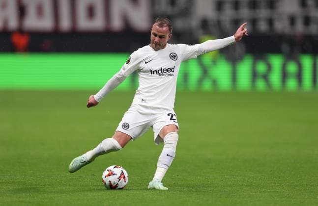 13.03.2025, Fussball UEFA Europa League, Eintracht Frankfurt - Ajax AFC Amsterdam, emonline, emspor, v.l., Mario Götze (Eintracht Frankfurt) DFL DFB REGULATIONS PROHIBIT ANY USE OF PHOTOGRAPHS AS IMAGE SEQUENCES AND OR QUASI-VIDEO. xdcx Copyright: HMBxMedia Claus