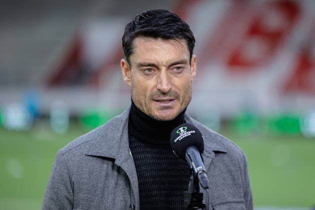 Thun, Switzerland, March 13st 2025: Interview by Coach Albert Riera (TR Celje) before the UEFA Conference League football match between FC Lugano and NK Celje at Stockhorn Arena in Thun, Switzerland. Philipp Kresnik (Philipp Kresnik SPP) Copyright: xPhilippxKresnikx xSPPx spp-en-PhKrSp-_KRE3853-Verbessert-RR