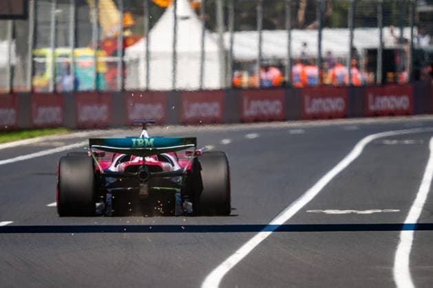 March 14, 2025, Melbourne, Victoria, Australia: Scuderia Ferrari HP. driver CHARLES LECLERC (16) of Monaco shoots sparks from the back of his Ferrari SF-25 during FP1 on Friday at the Formula 1 Louis Vuitton Australian Grand Prix 2025 on March 14, 2025 in Melbourne, Australia. Melbourne Australia - ZUMAf186 20250314_zsp_f186_016 Copyright: xJamesxForresterx