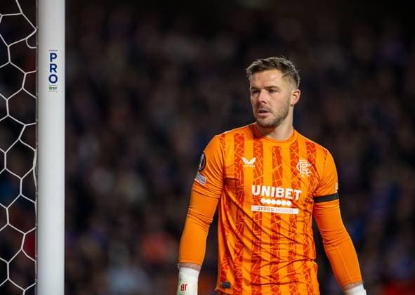 13th March 2025; Ibrox Stadium, Glasgow, Scotland; UEFA Europa League Last 16 Second Leg Football, Rangers versus Fenerbahce; Jack Butland of Rangers  ActionPlus12760311 VagelisxGeorgariou