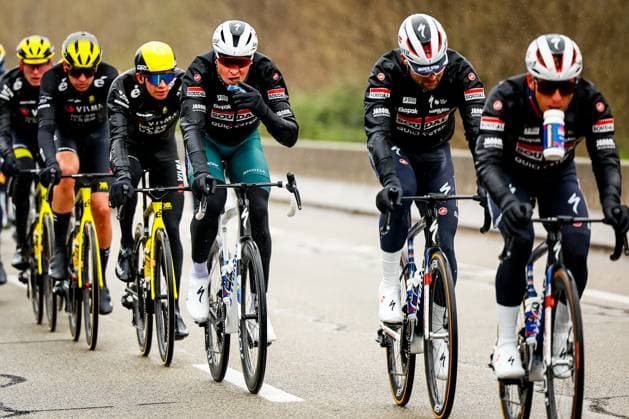 Belgian Tim Merlier of Soudal Quick-Step pictured in action during stage six of the 83th edition of the Paris-Nice cycling race, 209,8 km from Saint-Julien-en-Saint-Alban to Berre l Etang, France, Friday 14 March 2025. DAVIDxPINTENS  x114930033x