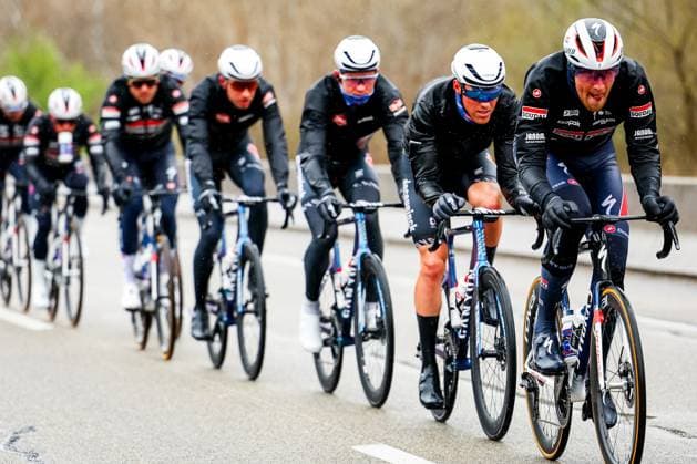 Belgian Bert Van Lerberghe of Soudal Quick-Step pictured in action during stage six of the 83th edition of the Paris-Nice cycling race, 209,8 km from Saint-Julien-en-Saint-Alban to Berre l Etang, France, Friday 14 March 2025. DAVIDxPINTENS  x114930045x