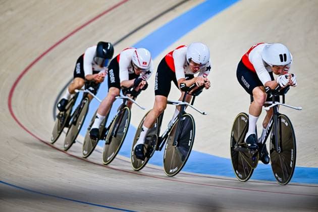 VOGEL Alex, BOGLI Noah, BUHLMANN Luca, POOT Mats Men s Team Pursuit UCI Track cycling, Rad, Radsport, Bahnrad, Bahn Nations Cup 2025 VOGEL Alex, BOGLI Noah, BUHLMANN Luca, POOT Mats Men s Team Pursuit UCI Track Cycling Nations Cup 2025 (UCI Bahnradsport-Nationencup 2025) vom 14. bis 16. März im Konya Velodrom (Konya Olimpik Bisiklet Veledromu) in der Türkei.