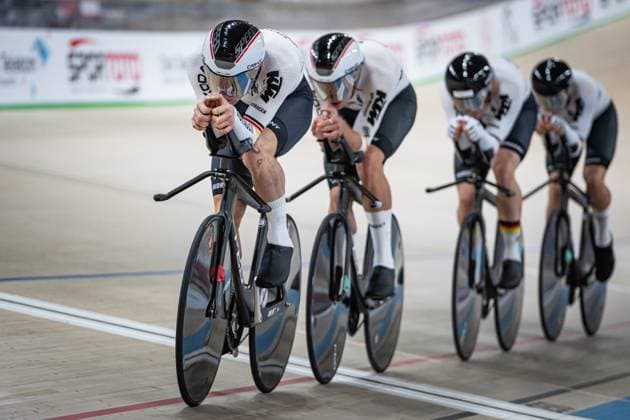 Germany: UCI Track cycling, Rad, Radsport, Bahnrad, Bahn Nations Cup Konya 2025 BRÄUTIGAM Messane - BRAUßE Franziska - KLEIN Lisa - SÜßEMILCH Laura ( GER ) Germany Querformat - quer - horizontal - Landscape - Event Veranstaltung: UCI Track Cycling Nations Cup 2025 - Category Kategorie: Cycling - Track Cycling Nations Cup - Elite Women - Location Ort: Asia - Turkey - Konya - Velodrom Konya - Discipline: Team Pursuit - Distance: 4000 m - Date Datum: 14.03.2025 Friday Day 1 -