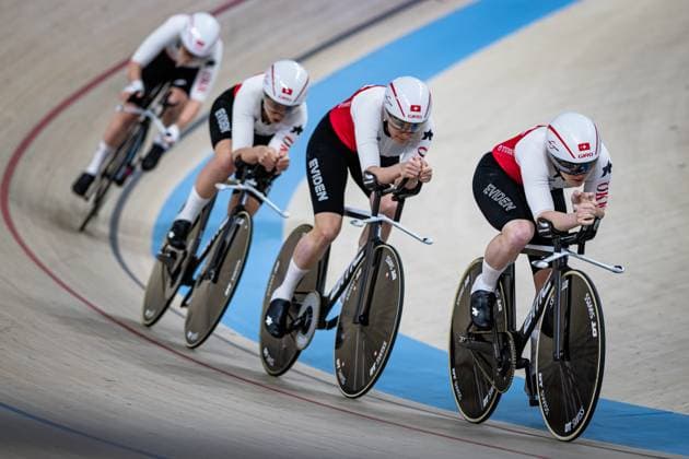 Switzerland: UCI Track cycling, Rad, Radsport, Bahnrad, Bahn Nations Cup Konya 2025 ANDRES Michelle - BURI Fabienne - LIEHNER Annika - SEITZ Aline ( SUI ) Switzerland Querformat - quer - horizontal - Landscape - Event Veranstaltung: UCI Track Cycling Nations Cup 2025 - Category Kategorie: Cycling - Track Cycling Nations Cup - Elite Women - Location Ort: Asia - Turkey - Konya - Velodrom Konya - Discipline: Team Pursuit - Distance: 4000 m - Date Datum: 14.03.2025 Friday Day 1 -