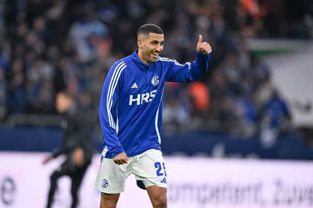 14.03.2025, Fussball, 2. Bundesliga, 26. Spieltag Saison 2024 2025, FC Schalke 04 - Hannover 96, Aymane Barkok (FC Schalke 04) xRHR-FOTO TKx