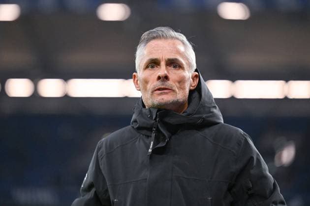 14.03.2025, Fussball, 2. Bundesliga, 26. Spieltag Saison 2024 2025, FC Schalke 04 - Hannover 96, Trainer Kees van Wonderen (FC Schalke 04) xRHR-FOTO TKx
