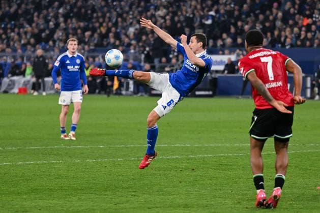 14.03.2025, Fussball, 2. Bundesliga, 26. Spieltag Saison 2024 2025, FC Schalke 04 - Hannover 96, Ron Schallenberg (FC Schalke 04) xRHR-FOTO TKx