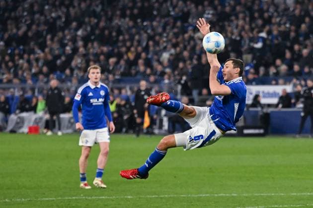 14.03.2025, Fussball, 2. Bundesliga, 26. Spieltag Saison 2024 2025, FC Schalke 04 - Hannover 96, Ron Schallenberg (FC Schalke 04) xRHR-FOTO TKx