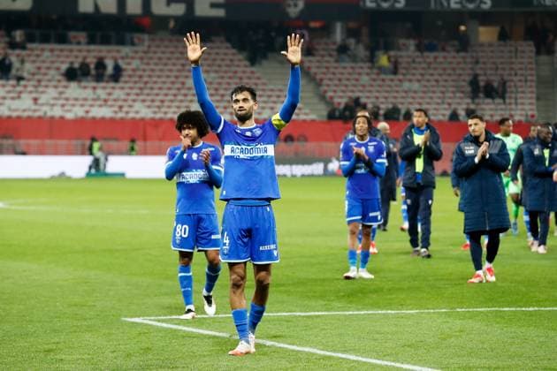 OGC Nice v AJ Auxerre - Ligue 1 McDonald s 2024 2025 04 Jubal ROCHA MENDES JUNIOR (aja) during the Ligue 1 MacDonald s match between Nice and Auxerre at Allianz Riviera on March 14, 2025 in Nice, France. Nice France  Copyright: xFEPx 776296010