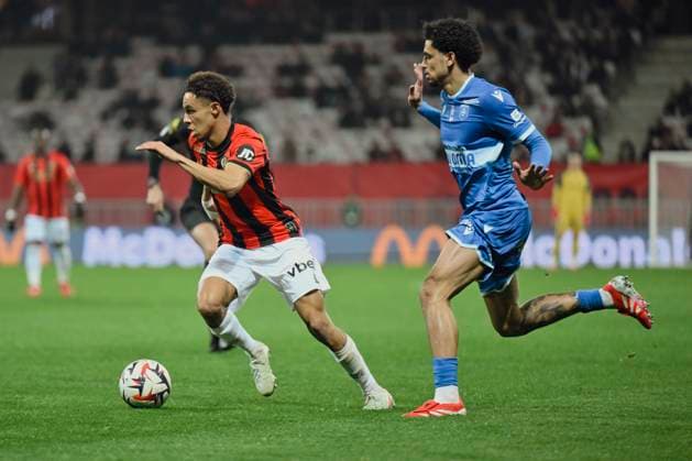 FOOTBALL : OGC Nice vs AJ Auxerre - ligue 1 - 14 3 25 Nice™s forward 10 Sofiane Diop during the during the French L1 football match between OGC Nice and AJ Auxerre at Allianz Riviera Stadium of Nice, south France, on March 14, 2025. NICEFrance  Copyright: xfredxDIDES psnewzx