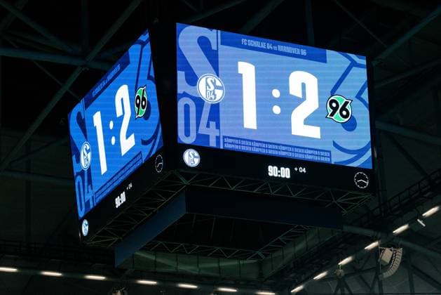 RECORD DATE NOT STATED 2. Fussball Bundesliga: FC Schalke 04 - Hannover 96; 14.03.2025 Ende auf Schalke 1:2 2. Fussball Bundesliga: FC Schalke 04 - Hannover 96; Gelsenkirchen, VELTINS-Arena am 14.03.2025 DFL REGULATIONS PROHIBIT ANY USE OF PHOTOGRAPHS AS IMAGE SEQUENCES AND OR QUASI-VIDEO.