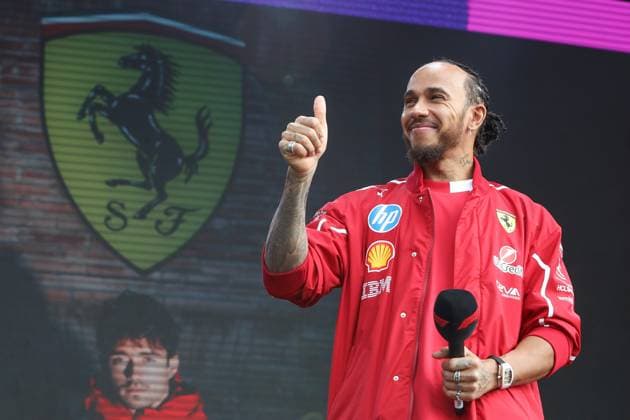 March 15, 2025: LEWIS HAMILTON of Team Ferrari on stage at the Fan Forum at the 2025 Australian Formula 1 Grand Prix on March 15, 2025 in Melbourne, VIC Australia - ZUMAa155 20250315_aaa_a155_007 Copyright: xChristopherxKhouryx