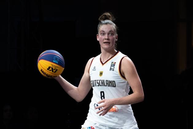 Germany Vs Canada in Bangkok, Thailand - 14 Mar 2025 Luisa Marie Nufer of Germany seen in action during the women s FIBA Basketball 3x3 Champions Cup 2025 match between Germany and Canada at Central World. Final score; Germany 10 : 14 Canada. Bangkok Thailand Copyright: xPeeraponxBoonyakiatx xSOPAxImagesx FIBA3x3W-12