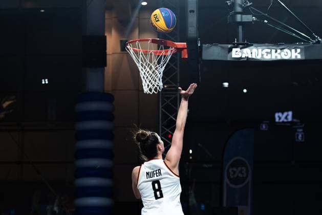 Germany Vs Canada in Bangkok, Thailand - 14 Mar 2025 Luisa Marie Nufer of Germany seen in action during the women s FIBA Basketball 3x3 Champions Cup 2025 match between Germany and Canada at Central World. Final score; Germany 10 : 14 Canada. Bangkok Thailand Copyright: xPeeraponxBoonyakiatx xSOPAxImagesx FIBA3x3W-15