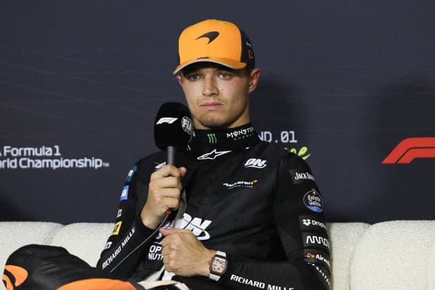 March 15, 2025: LANDO NORRIS of Team McLaren during the post Qualifying press conference, PK, Pressekonferenz at the 2025 Australian Formula 1 Grand Prix on March 15, 2025 in Melbourne, VIC Australia - ZUMAa155 20250315_aaa_a155_085 Copyright: xChristopherxKhouryx