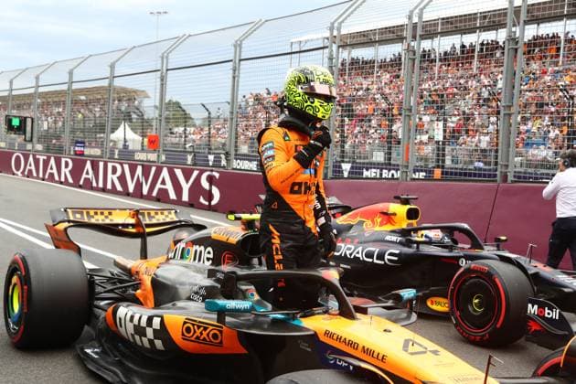 15.03.2025, Albert Park Circuit, Melbourne, FORMULA 1 LOUIS VUITTON AUSTRALIAN GRAND PRIX 2025 ,im Bild Poleposition für Lando Norris (GBR), McLaren F1 Team (Photo by Hasan Bratic DeFodi Images)