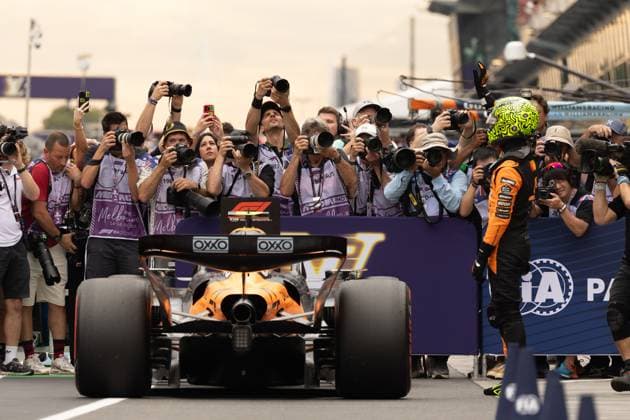 15.03.2025, Albert Park Circuit, Melbourne, FORMULA 1 LOUIS VUITTON AUSTRALIAN GRAND PRIX 2025 ,im Bild Poleposition für Lando Norris (GBR), McLaren F1 Team (Photo by Hasan Bratic DeFodi Images)