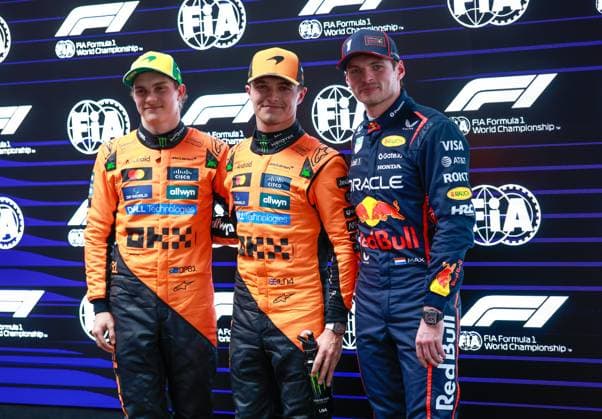 81 Oscar Piastri (AUS, McLaren F1 Team), 4 Lando Norris (GBR, McLaren F1 Team), 1 Max Verstappen (NLD, Oracle Red Bull Racing), F1 Grand Prix of Australia at Albert Park Grand Prix Circuit on March 15, 2025 in Melbourne, Australia. (Photo by HOCH ZWEI) Melbourne Australia