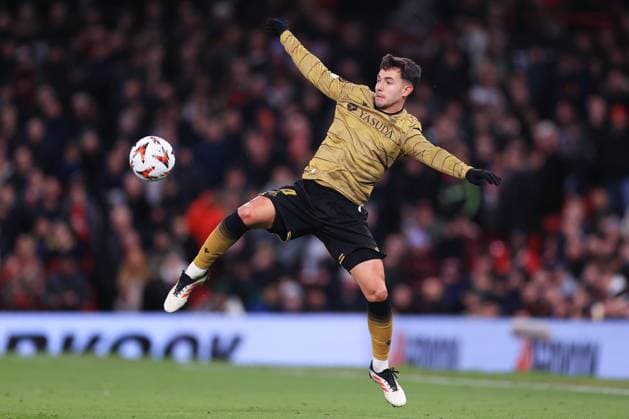 Football - UEFA Champions League - Round of 16 (2nd Leg) - Manchester United, ManU v Real Sociedad 13th March 2025 - UEFA Europa League - Round of 16 (2nd Leg) - Manchester United v Real Sociedad - Martin Zubimendi of Real Sociedad - Photo: Simon Stacpoole Offside. Manchester UK Copyright: xSimonxStacpoolexOffside