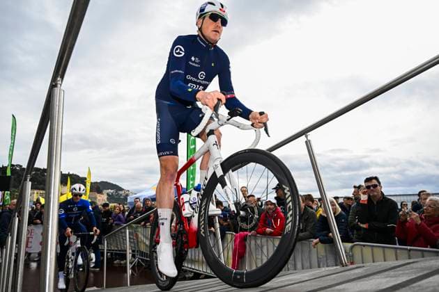 Paris - Nice 2025 - stage 7 AURON, FRANCE - MARCH 15 : Kung Stefan (SUI) of Groupama - Fdj before the start of the race during stage 7 of the 83th edition of the Paris - Nice cycling race, a stage of 109,3km with start in Nice and finish at Auron on March 15, 2025 in Auron, France, 15 03 2025 ( Motordriver Kenny Verfaillie - Auron France  Copyright: xNicoxVereeckenx