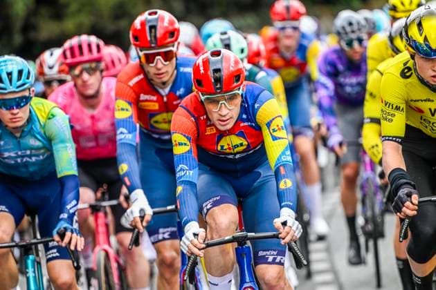 Paris - Nice 2025 - stage 7 AURON, FRANCE - MARCH 15 : Vergaerde Otto (BEL) of Lidl - Trek in action during stage 7 of the 83th edition of the Paris - Nice cycling race, a stage of 109,3km with start in Nice and finish at Auron on March 15, 2025 in Auron, France, 15 03 2025 ( Motordriver Kenny Verfaillie - Auron France  Copyright: xNicoxVereeckenx