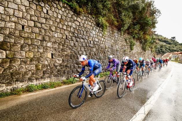 Swiss Johan Jacobs of Groupama-FDJ pictured in action during stage seven of the 83th edition of the Paris-Nice cycling race, 147,8 km from Nice to Auron, France, Saturday 15 March 2025. DAVIDxPINTENS  x115000070x