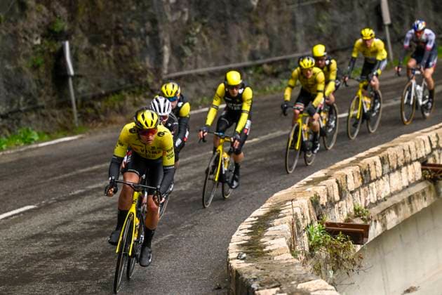 Paris - Nice 2025 - stage 7 AURON, FRANCE - MARCH 15 : Affini Edoardo (ITA) of Team Visma Lease A Bike in action during stage 7 of the 83th edition of the Paris - Nice cycling race, a stage of 109,3km with start in Nice and finish at Auron on March 15, 2025 in Auron, France, 15 03 2025 ( Motordriver Kenny Verfaillie - Auron France  Copyright: xNicoxVereeckenx