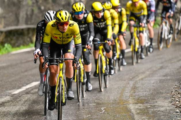 Paris - Nice 2025 - stage 7 AURON, FRANCE - MARCH 15 : Affini Edoardo (ITA) of Team Visma Lease A Bike in action during stage 7 of the 83th edition of the Paris - Nice cycling race, a stage of 109,3km with start in Nice and finish at Auron on March 15, 2025 in Auron, France, 15 03 2025 ( Motordriver Kenny Verfaillie - Auron France  Copyright: xNicoxVereeckenx