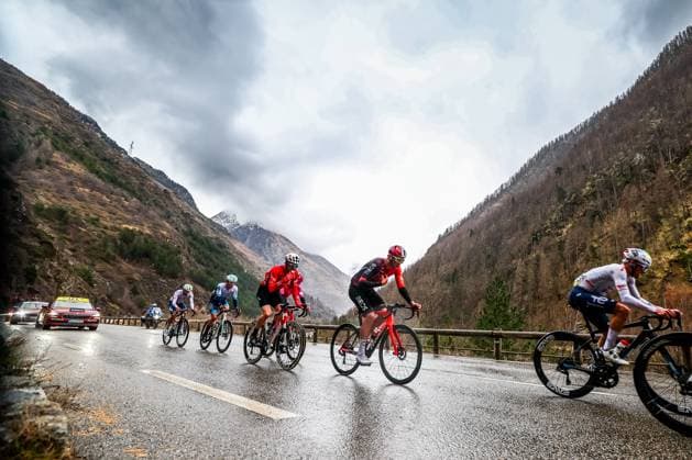 British Michael Joshua Tarling of Ineos Grenadiers pictured in action during stage seven of the 83th edition of the Paris-Nice cycling race, 147,8 km from Nice to Auron, France, Saturday 15 March 2025. DAVIDxPINTENS  x115003361x