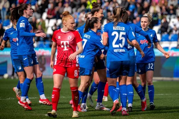 Google Pixel Frauen-Bundesliga, TSG Hoffenheim - 1. FC Köln; 15.03.2025 Jubel nach dem Tor zum 2:1 Google Pixel Frauen-Bundesliga, TSG Hoffenheim - 1. FC Köln, am 15.03.2025 im Dietmar-Hopp-Stadion in Hoffenheim. DFB REGULATIONS PROHIBIT ANY USE OF PHOTOGRAPHS AS IMAGE SEQUENCES AND OR QUASI-VIDEO. Copyright: xBEAUTIFULxSPORTS Gelhardtx