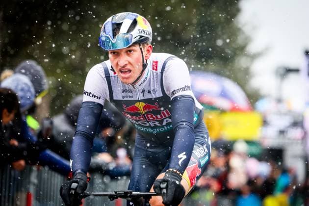 German Florian Lipowitz of RedBull-BORA-hansgrohe pictured in action during stage seven of the 83th edition of the Paris-Nice cycling race, 147,8 km from Nice to Auron, France, Saturday 15 March 2025. DAVIDxPINTENS  x115005662x