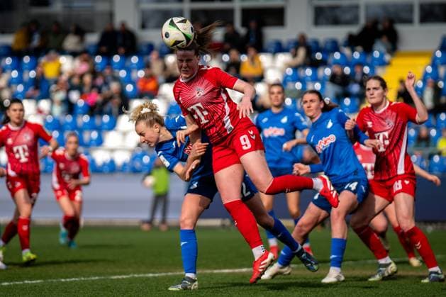 Google Pixel Frauen-Bundesliga, TSG Hoffenheim - 1. FC Köln; 15.03.2025 Kopfball von Adriana Achci?ska (1. FC Köln, 9) Google Pixel Frauen-Bundesliga, TSG Hoffenheim - 1. FC Köln, am 15.03.2025 im Dietmar-Hopp-Stadion in Hoffenheim. DFB REGULATIONS PROHIBIT ANY USE OF PHOTOGRAPHS AS IMAGE SEQUENCES AND OR QUASI-VIDEO. Copyright: xBEAUTIFULxSPORTS Gelhardtx