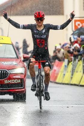 Australian Michael Storer of Tudor Pro Cycling Team pictured in action during stage seven of the 83th edition of the Paris-Nice cycling race, 147,8 km from Nice to Auron, France, Saturday 15 March 2025. DAVIDxPINTENS  x115006882x