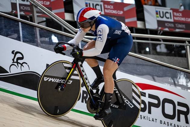 GROS Mathilde: UCI Track cycling, Rad, Radsport, Bahnrad, Bahn Nations Cup Konya 2025 GROS Mathilde ( FRA ) France Querformat - quer - horizontal - Landscape - Event Veranstaltung: UCI Track Cycling Nations Cup 2025 - Category Kategorie: Cycling - Track Cycling Nations Cup - Elite Women - Location Ort: Asia - Turkey - Konya - Velodrom Konya - Discipline: Sprint - Distance: 200 m - Date Datum: 15.03.2025 Saturday Day 2 -