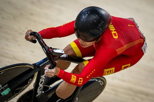 YUAN Liying: UCI Track cycling, Rad, Radsport, Bahnrad, Bahn Nations Cup Konya 2025 YUAN Liying ( CHN ) China New World Record 9,976 Seconds - Querformat - quer - horizontal - Landscape - Event Veranstaltung: UCI Track Cycling Nations Cup 2025 - Category Kategorie: Cycling - Track Cycling Nations Cup - Elite Women - Location Ort: Asia - Turkey - Konya - Velodrom Konya - Discipline: Sprint - Distance: 200 m - Date Datum: 15.03.2025 Saturday Day 2 -