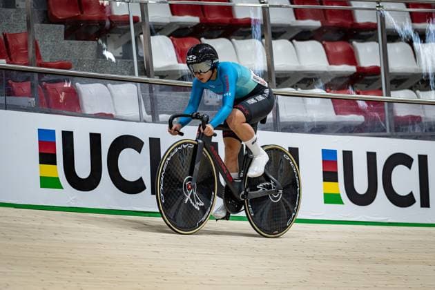 YEUNG Cho Yiu: UCI Track cycling, Rad, Radsport, Bahnrad, Bahn Nations Cup Konya 2025 YEUNG Cho Yiu ( HKG ) Hong Kong Querformat - quer - horizontal - Landscape - Event Veranstaltung: UCI Track Cycling Nations Cup 2025 - Category Kategorie: Cycling - Track Cycling Nations Cup - Elite Women - Location Ort: Asia - Turkey - Konya - Velodrom Konya - Discipline: Sprint - Distance: 200 m - Date Datum: 15.03.2025 Saturday Day 2 -