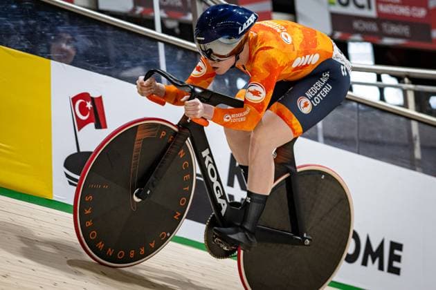 VAN DE WOUW Hetty: UCI Track cycling, Rad, Radsport, Bahnrad, Bahn Nations Cup Konya 2025 VAN DE WOUW Hetty ( NED ) Netherlands Querformat - quer - horizontal - Landscape - Event Veranstaltung: UCI Track Cycling Nations Cup 2025 - Category Kategorie: Cycling - Track Cycling Nations Cup - Elite Women - Location Ort: Asia - Turkey - Konya - Velodrom Konya - Discipline: Sprint - Distance: 200 m - Date Datum: 15.03.2025 Saturday Day 2 -