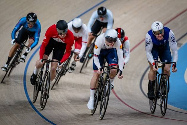 KALACHNIK Nikita, WAMMES Nick, DERACHE Tom, RADFORD Harry, TO Cheuk Hei, SARNECKI RafalPULIDO Zion: UCI Track cycling, Rad, Radsport, Bahnrad, Bahn Nations Cup Konya 2025 KALACHNIK Nikita ( RUS ) - Russia - WAMMES Nick ( CAN ) - Canada - DERACHE Tom ( FRA ) - France - RADFORD Harry ( GBR ) - Great Britain - TO Cheuk Hei ( HKG ) - Hong Kong - SARNECKI Rafal ( POL - Poland - PULIDO Zion ( TTO ) Trinidad and Tobago Querformat - quer - horizontal - Landscape - Event Veranstaltung: UCI Track Cycling Nations Cup 2025 - Category Kategorie: Cycling - Track Cycling Nations Cup - Elite Men - Location Ort: Asia - Turkey - Konya - Velodrom Konya - Discipline: Keirin - Distance: ... m - Date Datum: 15.03.2025 Saturday Day 2 -
