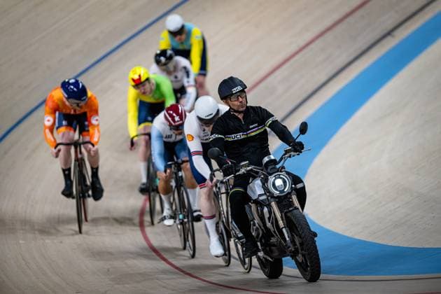 VILAR Lucas Oscar, LEDINGHAM-HORN Harry, SPIEGEL Luca, CHUGAY Andrey, VADAPALAS Eimantas, VAN LOON Tijmen: UCI Track cycling, Rad, Radsport, Bahnrad, Bahn Nations Cup Konya 2025 VILAR Lucas Oscar ( ARG ) - Argentina - LEDINGHAM-HORN Harry ( GBR ) - Great Britain - SPIEGEL Luca ( GER ) Germany - CHUGAY Andrey ( KAZ ) - Kazakhstan - VADAPALAS Eimantas (LTU ) - Lithuania - VAN LOON Tijmen ( NED ) Netherlands Querformat - quer - horizontal - Landscape - Event Veranstaltung: UCI Track Cycling Nations Cup 2025 - Category Kategorie: Cycling - Track Cycling Nations Cup - Elite Men - Location Ort: Asia - Turkey - Konya - Velodrom Konya - Discipline: Keirin - Distance: ... m - Date Datum: 15.03.2025 Saturday Day 2 -