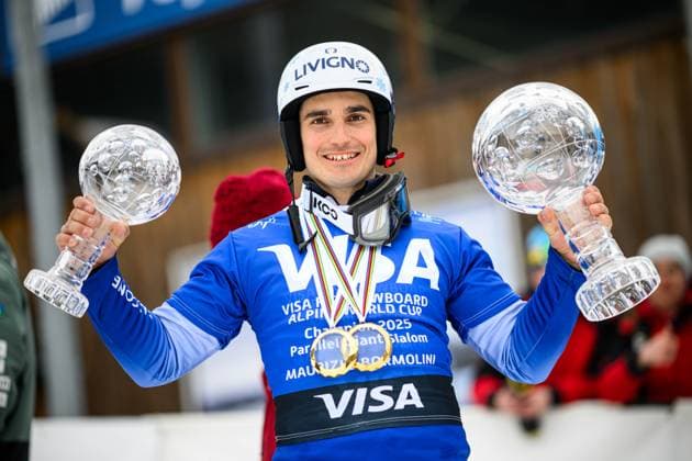 Bilder des Jahres 2025, Sport 03 März Sport Themen der Woche KW11 Sport Bilder des Tages WINTERBERG, GERMANY - 15 MARCH, 2025: BORMOLINI Maurizio, ITA - VISA FIS Snowboard Alpine World Cup Winterberg 2025 at Poppenberg. For editorial use only.  Copyright: xVitaliixKliuievx